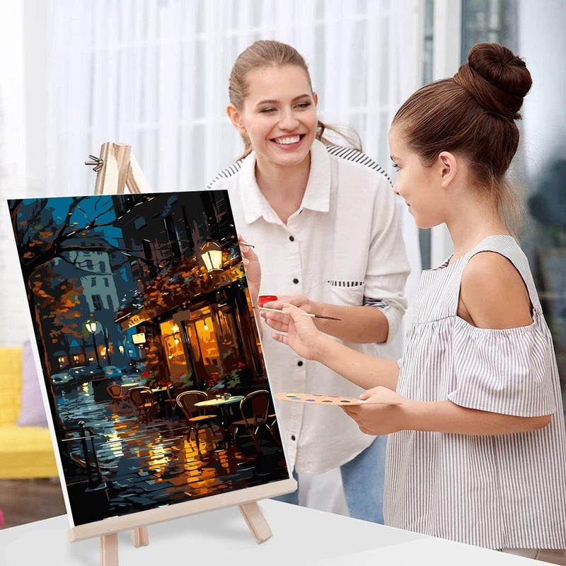 MIRCVSH Paint by Numbers for Adults with Framed Canvas,Paint by Numbers Kits with Wooden Easel Drawing Paintwork ,DIY Acrylic Oil Painting Kits with Brushes Nice Gift Box for Home Wall Decor(12x16 Inch) - Image 5